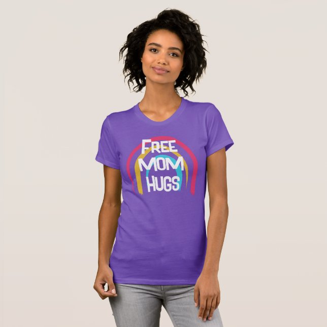 Camiseta Mãe grátis abraça Rainbow Women's (Frente Completa)