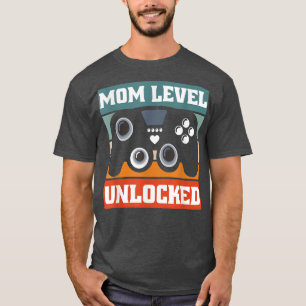 Camiseta Mãe Gravidez Anúncio Engraçado Mãe Nível Un