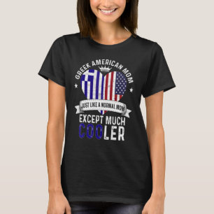 Camiseta Mãe Greco-Americana Dia das Mães Mamãe País Grécia