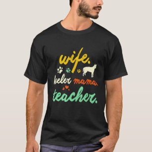 Camiseta Mãe Heeler Fofa Mamãe Mãe Cão de Gado Esposa Profe