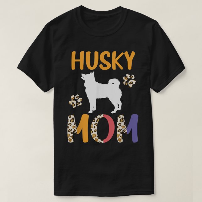 Camiseta Mãe Husky Leopardo  (Frente do Design)