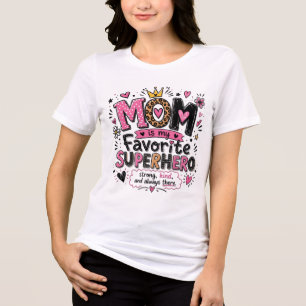 Camiseta Mãe Inspiradora Super-Herói Favorito
