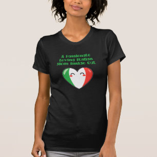 Camiseta Mãe Italiana Apaixonada e Carinhosa Por Dentro e P