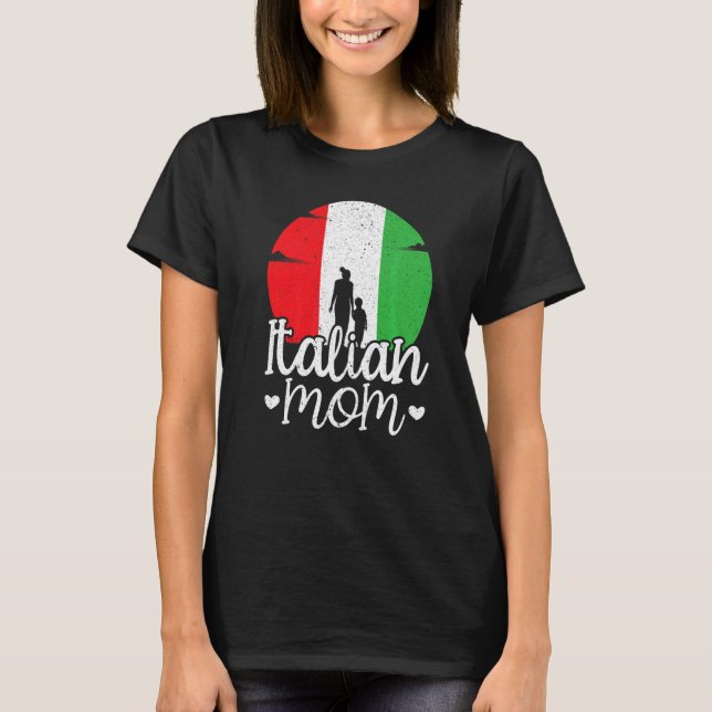 Camiseta Mãe italiana Europa País Viagem Itália Mães Da (Frente)