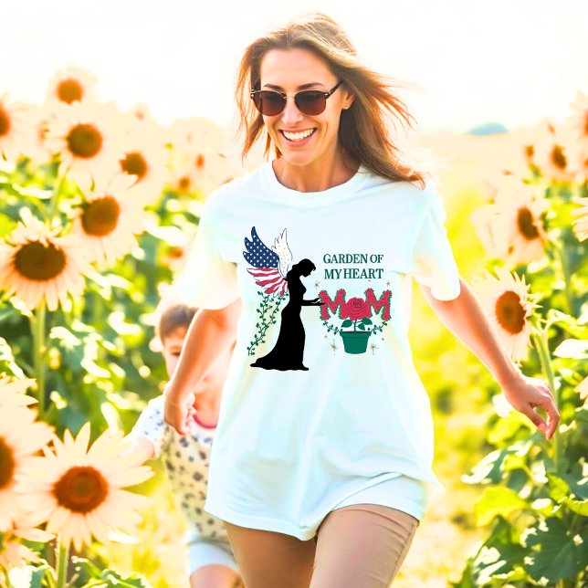 Camiseta Mãe - Jardim do Meu Coração Design de Anjo Floral (Criador carregado)
