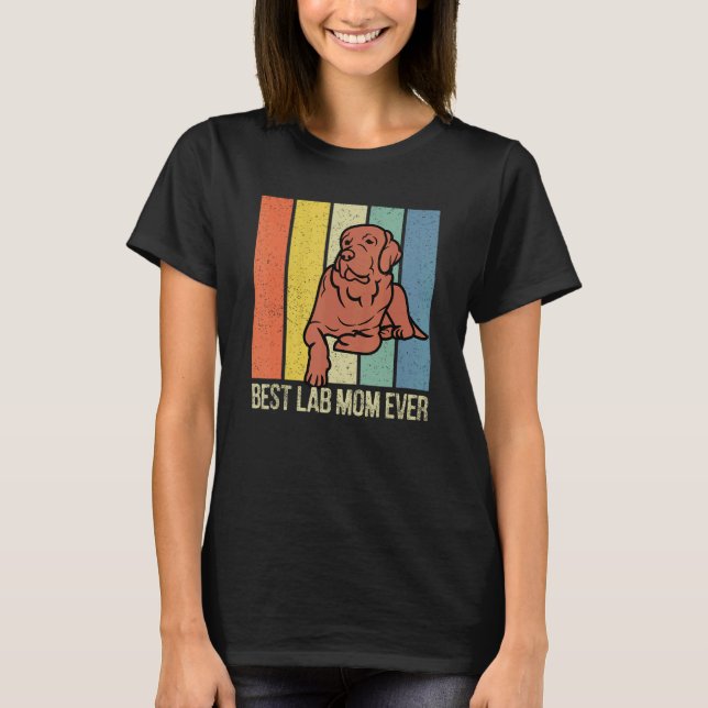 Camiseta Mãe Lab Chocolate Labrador Retriever Retro Combina (Frente)