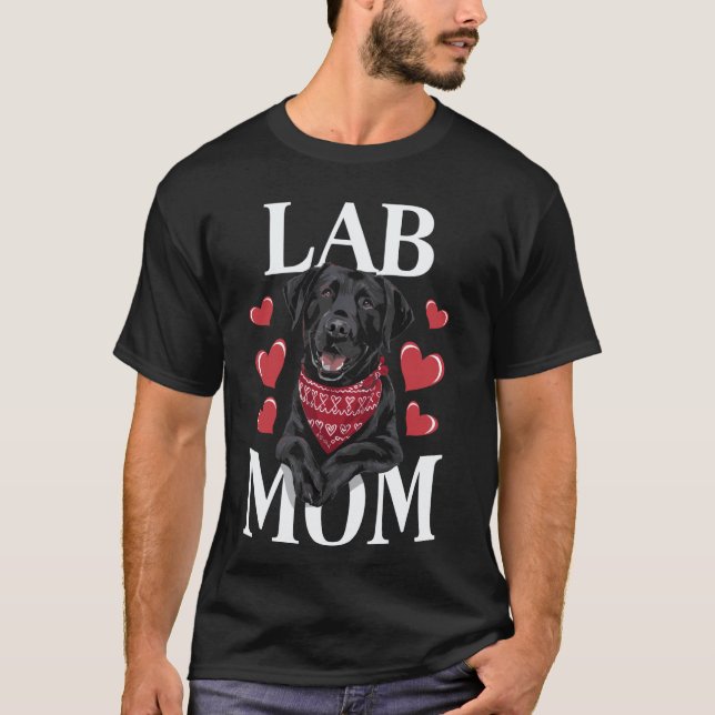 Camiseta Mãe Labrador Retriever, Mamãe Lab Cachorro (Frente)