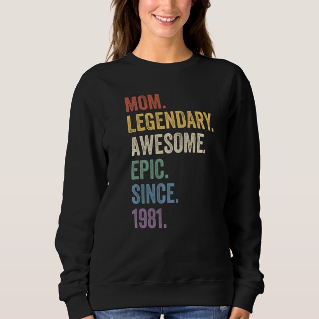 Camiseta Mãe Legendária Epic Incrível Desde 1981 (Frente)