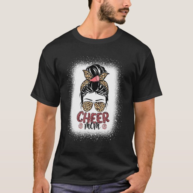 Camiseta Mãe Leopard Mensagem Cheerleader M (Frente)