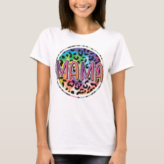 Camiseta mãe leopardo círculo da mãe presente da mãe engraç