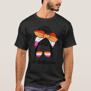 Camiseta Mãe Lésbica Com Coque De Cabelo Desgrenhado Aliada