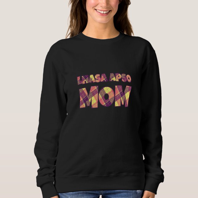 Camiseta Mãe Lhasa Apso de Cabelo Longo Cachorro Lhasa Raça (Frente)