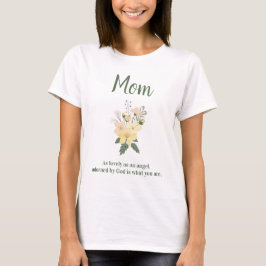 Camiseta Mãe, linda citação floral
