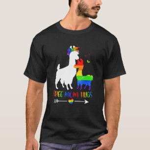 Camiseta Mãe Livre Abraça Arco-Íris Mama Llama Lgbt Pride