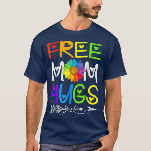 Camiseta Mãe Livre Abraça Arco-Íris Tee LGBT Orgulho Mês T-