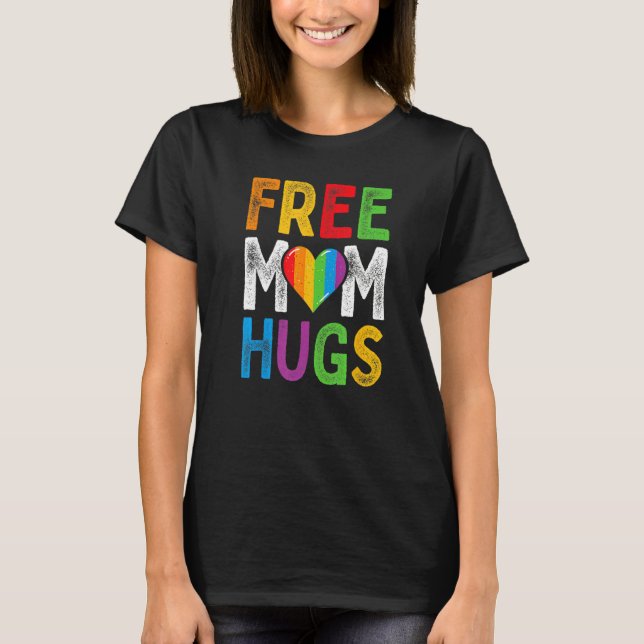 Camiseta Mãe Livre Abraça Boho Arco Arco-Íris Gay Lgbt Prid (Frente)