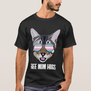 Camiseta Mãe Livre Abraça Cabeça Engraçada Gato Trans Prior