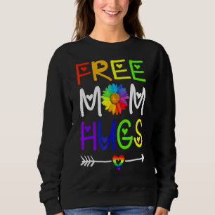 Camiseta Mãe Livre Abraça Daisy Colorful Rainbow Heart Lgbt