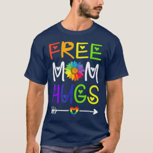 Camiseta Mãe Livre Abraça Daisy Rainbow Coração LGBT Mês