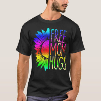 Camiseta Mãe Livre Abraça Daisy Rainbow Heart Love Lgbt Pri