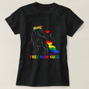 Camiseta Mãe Livre Abraça Dino T-Rex Dinossaur Mama