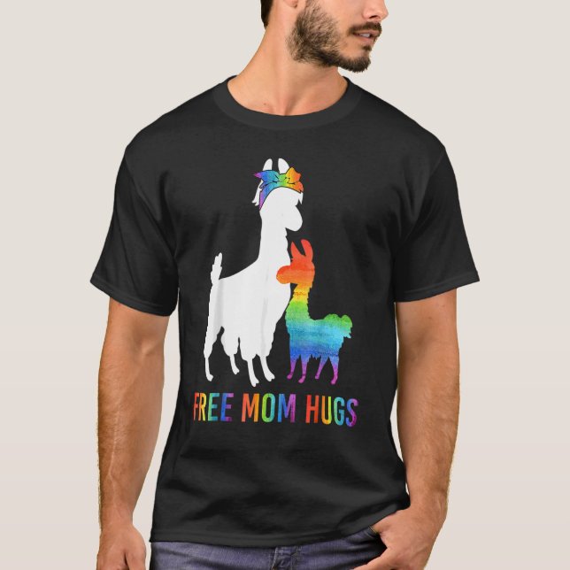 Camiseta Mãe Livre Abraça Llama Lgbt Homens Orgulho Mulhere (Frente)