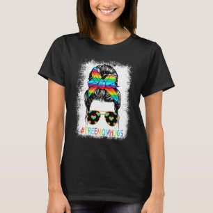 Camiseta Mãe Livre Abraça Mama Cardíaca Arrebatada Arco-Íri