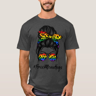 Camiseta Mãe Livre Abraça Mensagem Bun Transgender Pride Ra