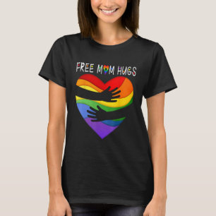 Camiseta Mãe Livre Abraça o Arco Arco-Íris Amor LGBT Ally G