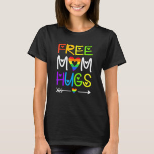 Camiseta Mãe Livre Abraça o Arco-Íris Mês do Orgulho Lgbt