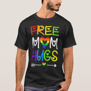 Camiseta Mãe Livre Abraça o Arco-Íris Mês do Orgulho Lgbt