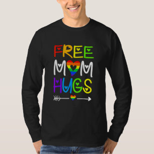 Camiseta Mãe Livre Abraça o Arco-Íris Mês do Orgulho Lgbt