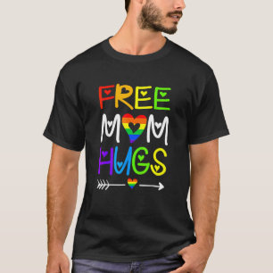 Camiseta Mãe Livre Abraça o Arco-Íris Mês do Orgulho Lgbt