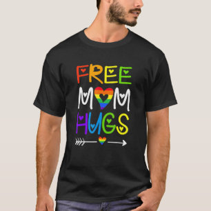 Camiseta Mãe Livre Abraça o Arco-Íris Mês do Orgulho Lgbt