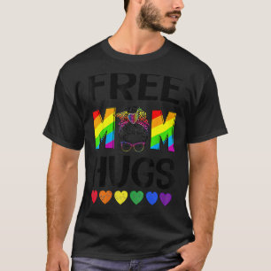 Camiseta Mãe Livre Abraça O Orgulho Arco Arco-Íris Mensal D