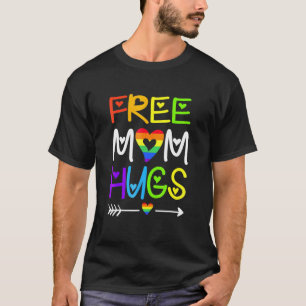 Camiseta Mãe Livre Abraça o Orgulho LGBT do Arco Arco-Íris 