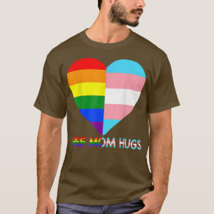 Camiseta Mãe Livre Abraça Orgulho de Bandeira do Arco-Íris 