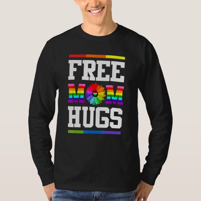 Camiseta Mãe Livre Abraça Orgulho gay LGBT Daisy Rainbow Fl (Frente)