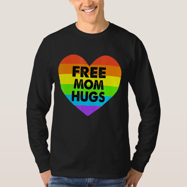 Camiseta Mãe Livre Abraça Orgulho gay Transgender Rainbow H (Frente)