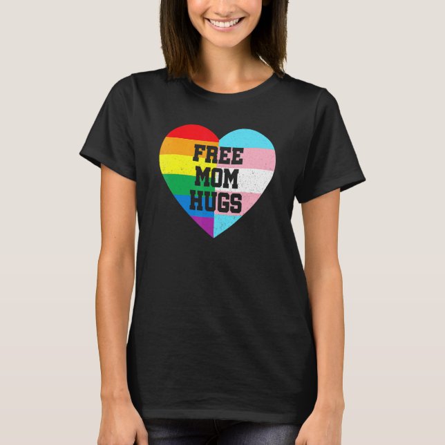 Camiseta Mãe Livre Abraça Orgulho gay Transgênero Bandeira  (Frente)