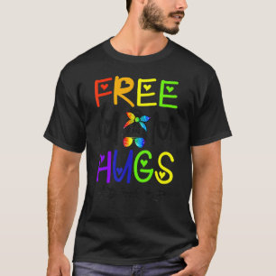 Camiseta Mãe Livre Abraça Orgulho Lgbt Mensageiro Bun Rainb