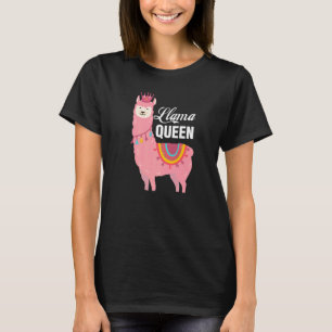 Camiseta Mãe Llama Rainha Animal Fofo Para Mulheres Llama