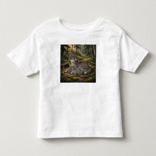 Camiseta Mãe Loba E Filhotes  (Frente)