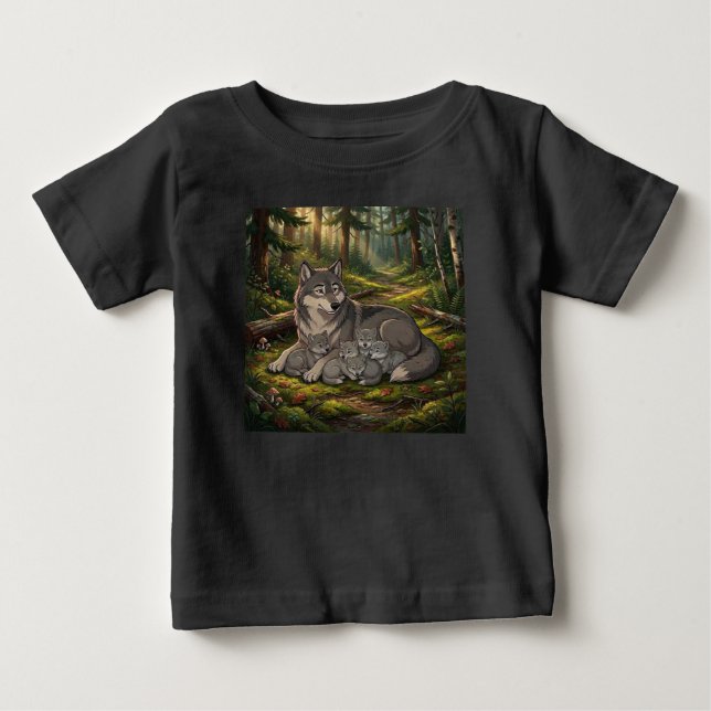 Camiseta Mãe Loba E Filhotes  (Frente)