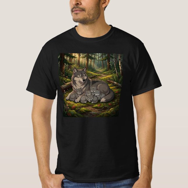 Camiseta Mãe Loba E Filhotes (Frente)