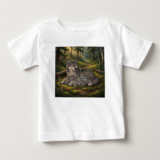 Camiseta Mãe Loba E Filhotes  (Frente)