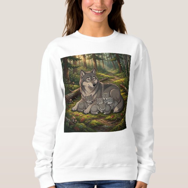 Camiseta Mãe Loba E Filhotes   (Frente)