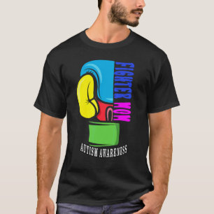 Camiseta Mãe Lutadora Apoiando Filho Autista Amoroso No Aut