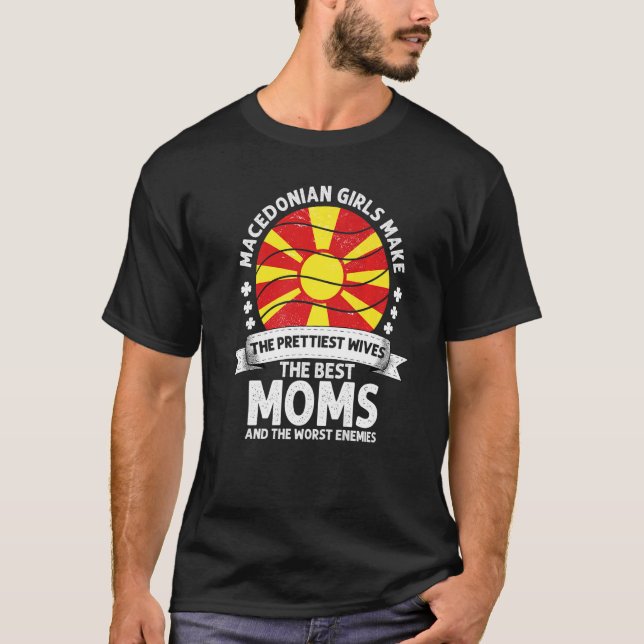 Camiseta Mãe macedônia Dia de as mães da Macedônia América  (Frente)