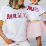 Camiseta Mãe Mãe Bonita Letras De Xadrez Rosa, Russas, Bran<br><div class="desc">O texto "mama" de xadrez rosado e crocante,  achando uma camisa "Mini" correspondente na minha coleção "mamãe e eu combinando designs".</div>